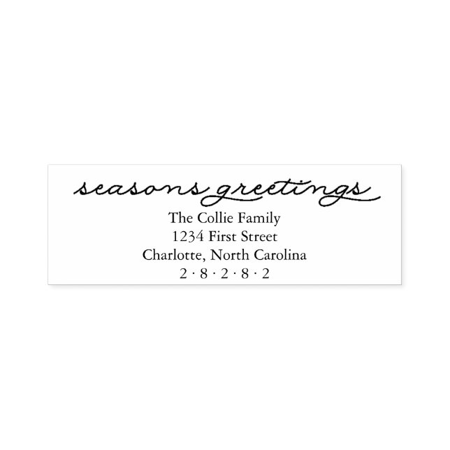 Seasons Greetings Personalised Holiday Self-inking Stamp (Design)