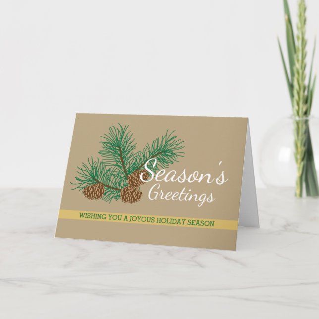 Season's Greetings, Pine Cones, Business Holiday (Front)