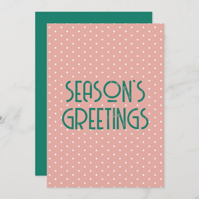 Season's Greetings Polka Dot  Holiday Card (Front/Back)