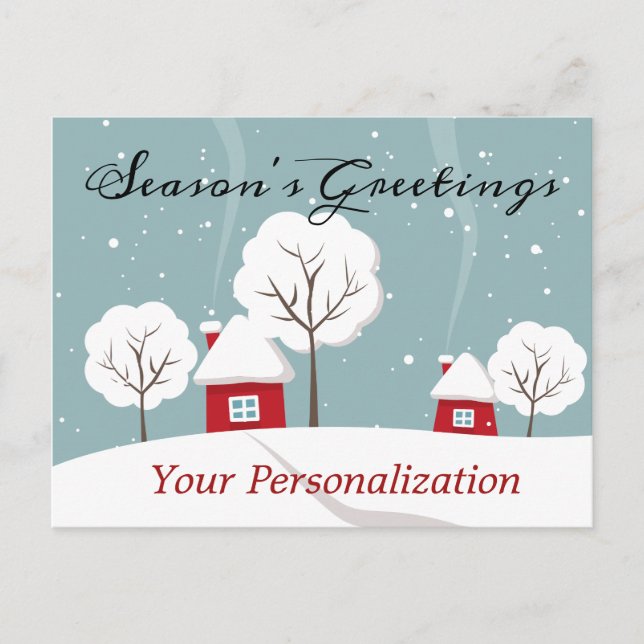 Season's Greetings Postcard Personalised Christmas (Front)