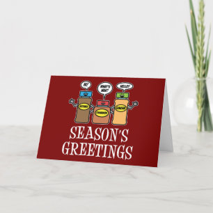 Season's Greetings Pun Christmas Spices Thank You Card