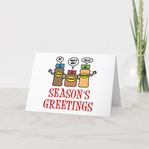 Season's Greetings Pun Christmas Spices Thank You Card