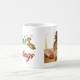Seasons Greetings Reindeer Christmas photo script Coffee Mug