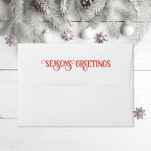 Season's Greetings return address Holiday Envelope