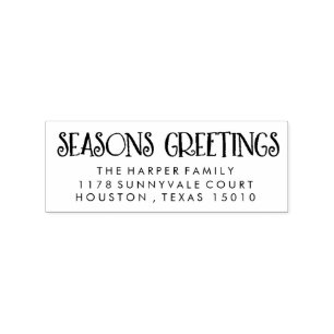 Seasons Greetings Return Address Stamp