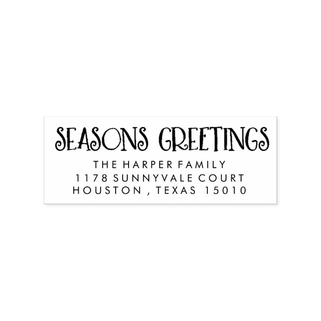 Seasons Greetings Return Address Stamp (Imprint)