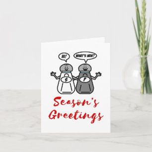 Season's Greetings Salt Pepper Funny Pun Holiday Card