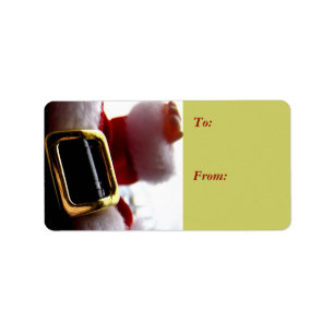 Season's Greetings Santa Belt Gift Label