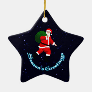 Season's Greetings - Santa Claus Ceramic Tree Decoration