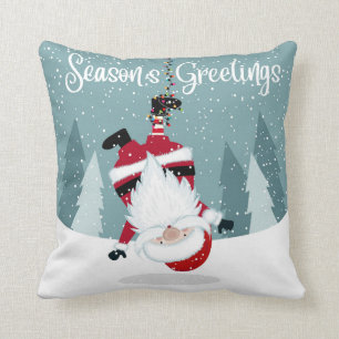 Seasons Greetings Santa Cushion