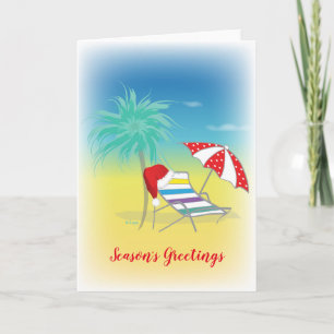 Season's Greetings, Santa Hat, Whimsical Holiday Card