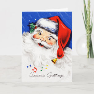 Seasons Greetings Santa Holiday Card