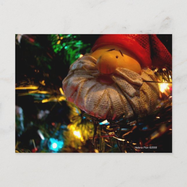 Season's Greetings Santa Ornament Photo Postcard (Front)
