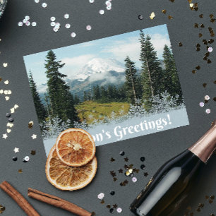Season's Greetings Scenic Mountain Landscape Photo Holiday Card