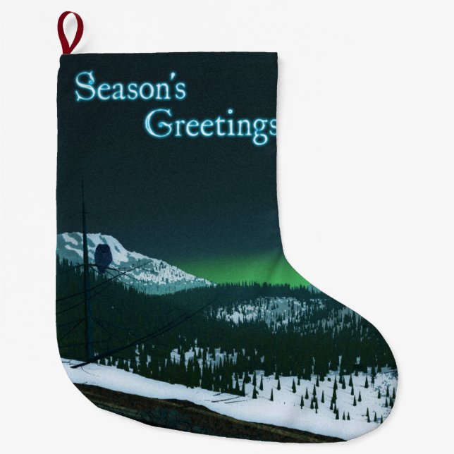 Season's Greetings - Silent Night Large Christmas Stocking (Front)