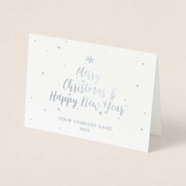 Seasons Greetings Silver Company Foil Card (Front)