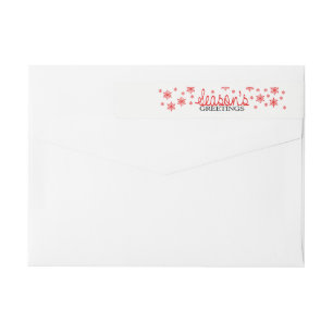 Season's Greetings Snowflake wraparound label