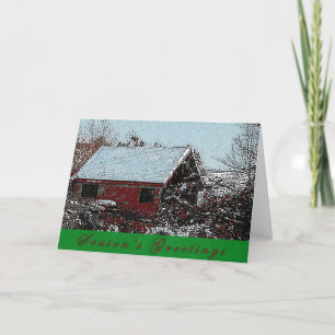 Season's Greetings Snowy House Holiday Card