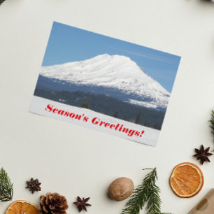 Season's Greetings Snowy Mountain Landscape Holiday Card