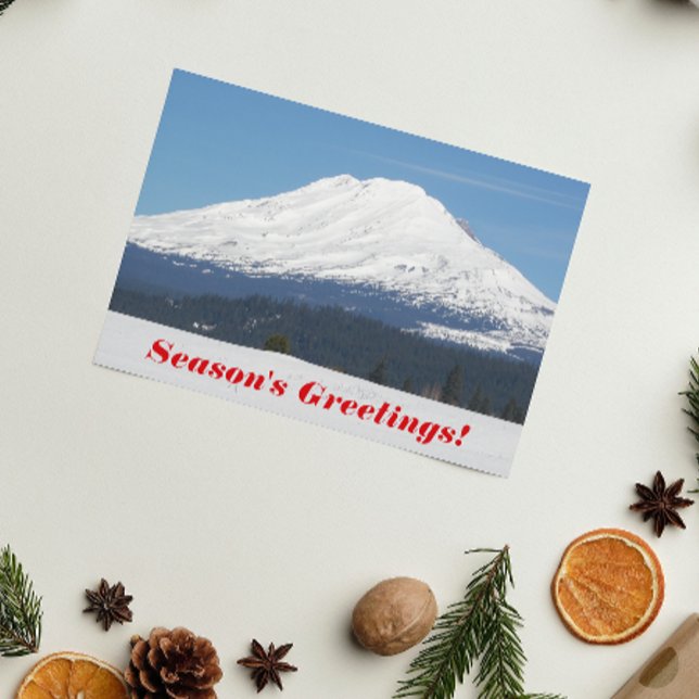 Season's Greetings Snowy Mountain Landscape Holiday Card (In Situ)