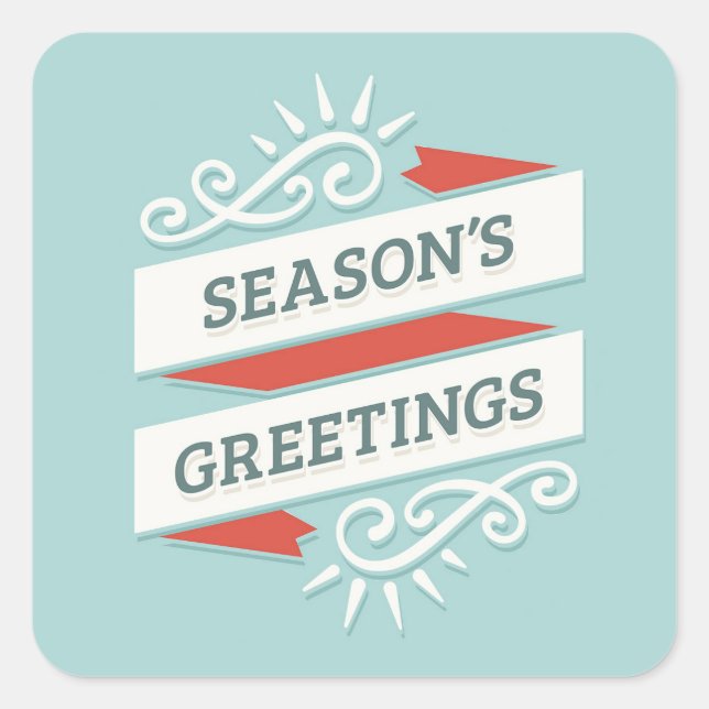 Seasons Greetings Square Sticker (Front)