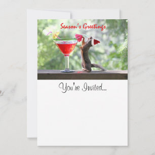 Season's Greetings Squirrel Invitation