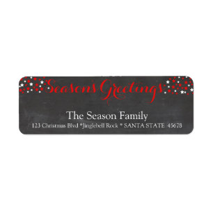 Season's Greetings stars holiday label Return Address Label