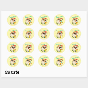 Season's Greetings - Summer Santa Classic Round Sticker