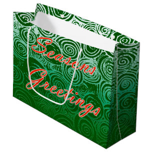 Seasons Greetings Swirls Large Gift Bag