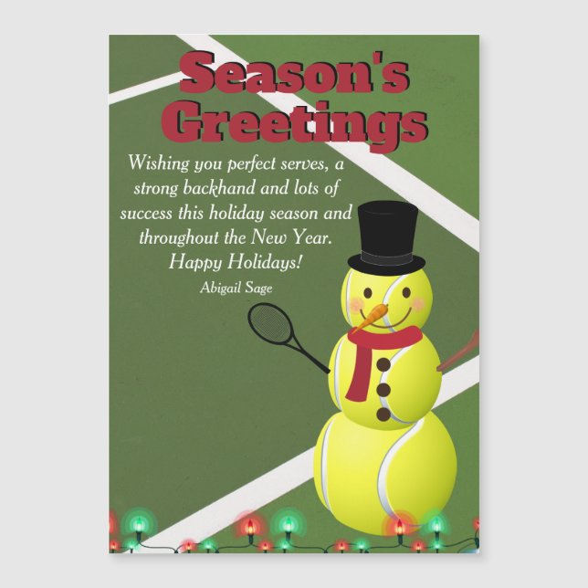 Season's Greetings Tennis Ball Christmas Card (Front)