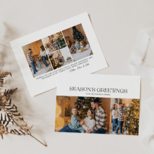Season's Greetings Typography 6 Photo Holiday Card