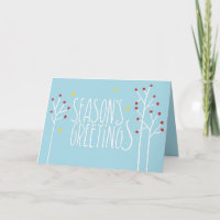 Seasons Greetings white blue Card