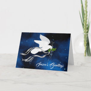 Season's Greetings, White Dove Holiday Card