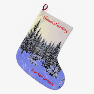 Season's Greetings - Winter Solstice Large Christmas Stocking