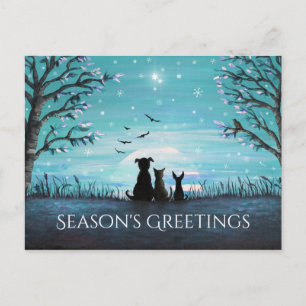 Season's Greetings Winter Sunset Holiday Postcard