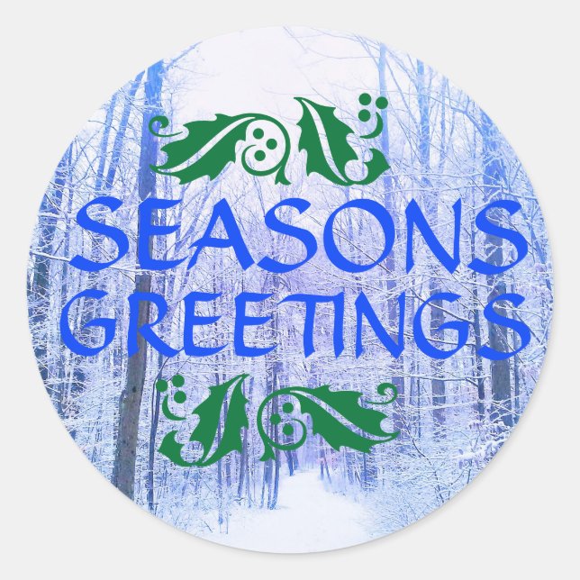 SEASONS GREETINGS WINTER WOODLAND STICKER (Front)