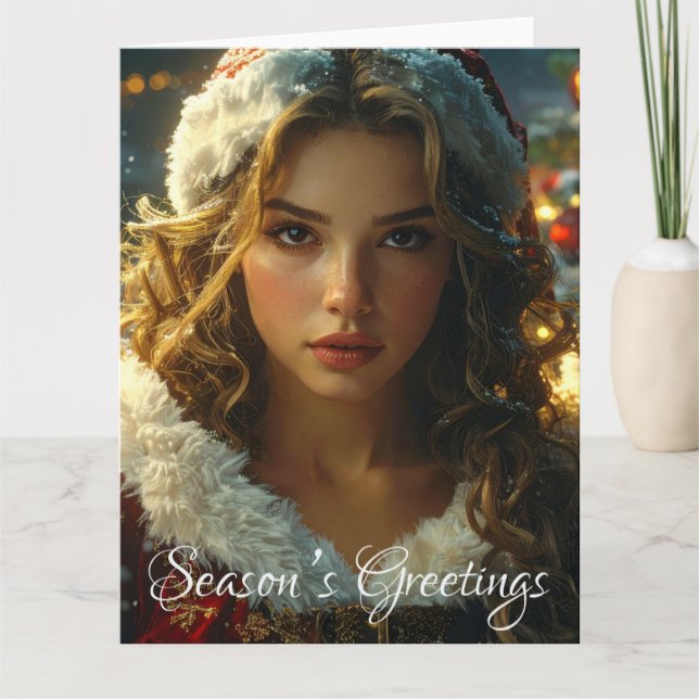 SEASON'S GREETINGS with Mrs. Santa Card (Front)