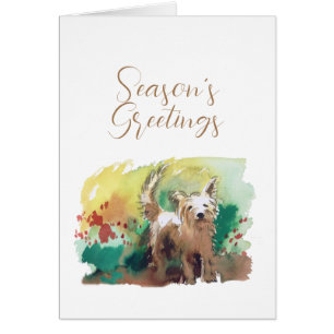Seasons greetings with west highland terrier Card