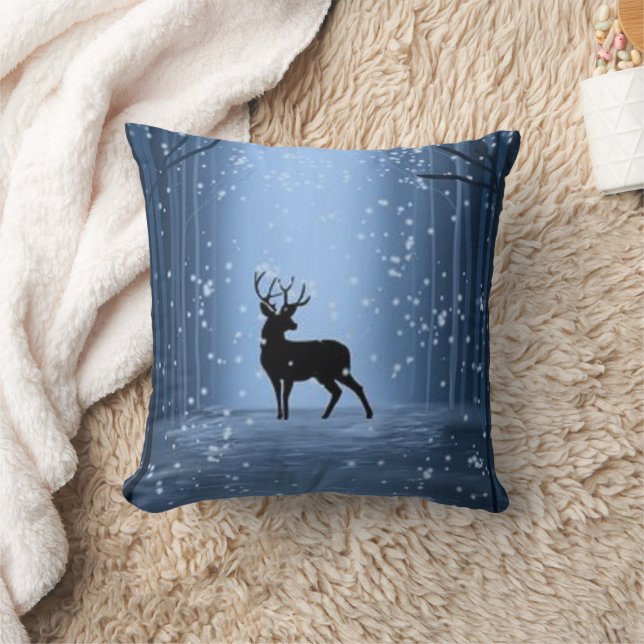 Seasons of Deer Winter Pillow (Blanket)