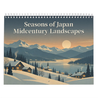 Seasons of Japan Midcentury Landscape Art Calendar