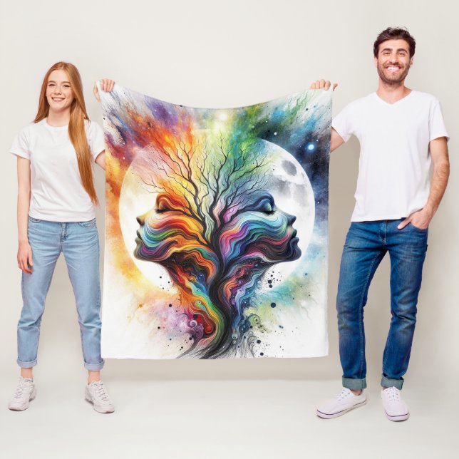 Seasons Of The Moon Fleece Blanket (In Situ)