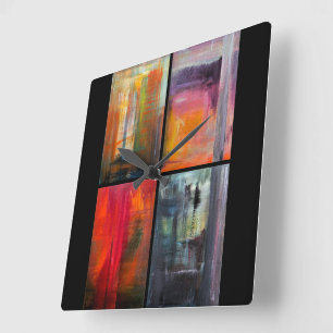 Seasons Painting by Alfred Fox Square Wall Clock