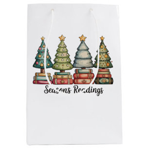 Seasons Readings Christmas Book Tree Teacher Xmas Medium Gift Bag