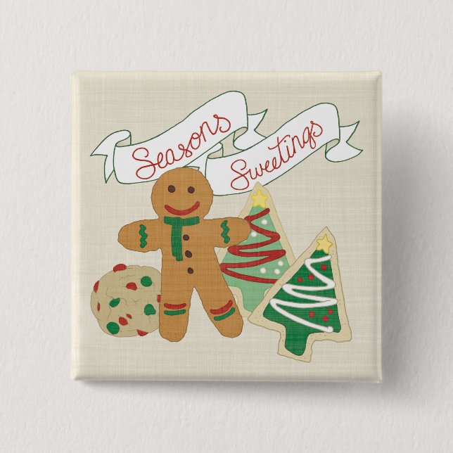 Seasons Sweetings | Gingerbread Cookies 15 Cm Square Badge (Front)