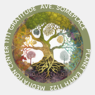 Seasons Tree of Life Classic Round Sticker