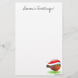 Season's tweetings cute Christmas Robin stationery