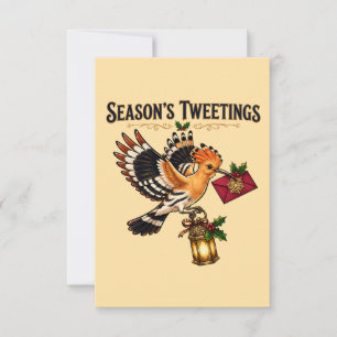 Season's Tweetings Hoopoe Bird Holiday Mail Thank You Card