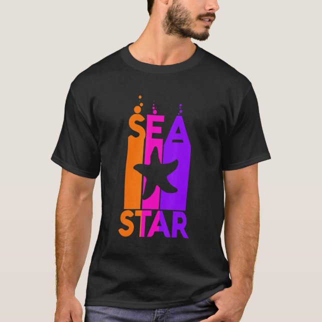 Seastar Animal Rainbow Bubble With Silhouette T-Shirt (Front)