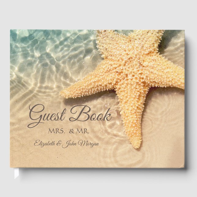 Seastar Beach Wedding Guest Book (Front)