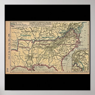 Seat of Civil War, 1861-1865 Map Poster